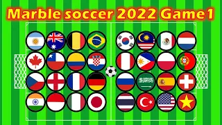 【2022 Game1】Marble soccer tournament【 32 country football】in algodoo | Marble Factory