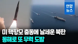 핵항모 '니미츠' 한반도 출동…북 단거리 탄도미사일 2발 발사 / 연합뉴스 (Yonhapnews)