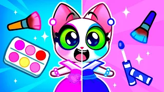 My Barbie Doll Came To Life 💄 Pink Vs Blue🌟 Cute Cartoon by Purr-Purr Stories