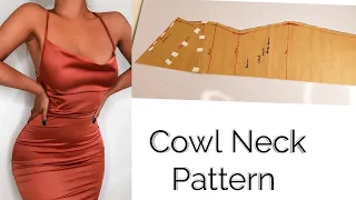 How To Draft and Sew a Cowl Neck Dress / Free Pattern For Beginners