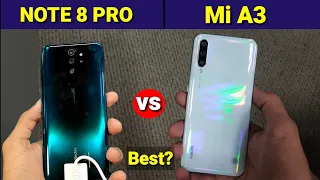 Redmi note 8 Pro vs Mi A3 Comparison | Gaming, Camera, Battery, Design Review