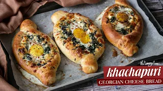 Super Yummy Khachapuri (Georgian Cheese & Spinach Bread Boat) Recipe | The Tummy Train