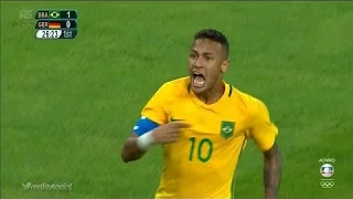 Neymar AMAZING Freekick Goal 1-0 - Brazil vs Germany - Final Rio 2016 HD