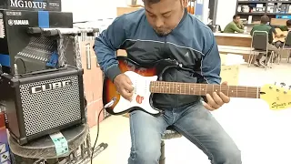 Roland Cube 10 GX with Fender Stratocaster