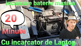 Cum se incarca Bateria la masina cu incarcator de Laptop in 20 minute