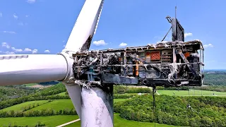 Damaged Wind Turbine Demolition