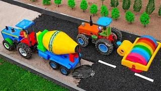 Top diy tractor making mini Modern Asphalt Road | Concrete Mixer tractor in Construction | HP Mini