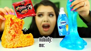 the slime video nobody asked for.. Spicy Ramen Slime, dish soap slime  +more