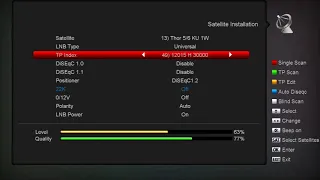 Positioner setup and program search on Amiko receivers