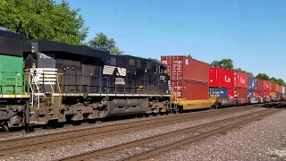 Three piece SD60M on a westbound intermodal at Dunlap, Indiana. June 5, 2018