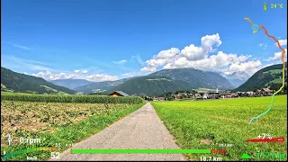 45 minute Indoor Cycling Fat Burning Workout Dolomites Italy Telemetry 4K Video