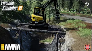 FS19 HOW TO BUILD LOG/WOODEN BRIDGE IN Farming Simulator 19 ⭐ Ramna #3 ⭐