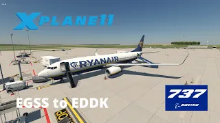 [X-Plane 11] Stansted to Cologne Bonn - Boeing 737-800 Ryanair OPS | Full Flight