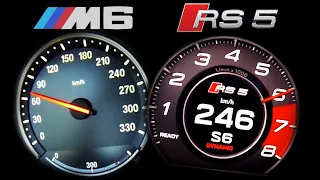 BMW M6 560 hp vs Audi RS-5 Acceleration Sound 0-100 km/h & 0-200km/h