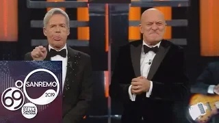 Sanremo 2019 - Claudio Baglioni, Claudio Bisio e l'uso della punteggiatura