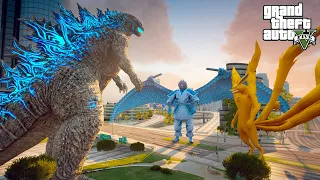 Godzilla vs Kurama and Susanoo GTA V Mods Battle