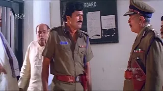Charanraj Slaps Commissioner in Police Station - cbi durga kannada movie part-2
