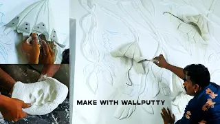 flower wall decor mural making process tutorial for Beginners