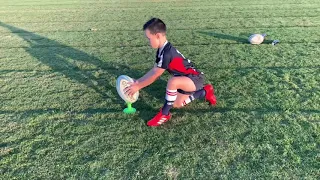 9 year old Rugby Goal kicking Practice