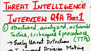 Threat Intelligence Interview Questions and Answers | Part 1 | Cybersecurity Interview| Threat Intel