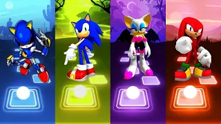 Sonic The Hedgehog 🆚 Knuckles Sonic 🆚 Rouge Sonic 🆚 Matel Blue Sonic | Sonic Tiles Hop EDM Rush