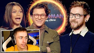 Miniminter Reacts To Jacksepticeye Interviewing Tom Holland and Zendaya