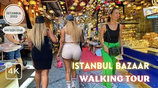 Istanbul Old Bazaar: Historic Walking Tour Adventure!⎮Eminonu, Istanbul⎮August 2023⎮4K 30FPS