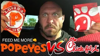 Ryback Chick-Fil-A VS Popeyes New Original Classic & Spicy Sandwiches (EATS ALL 4) Food Mukbang