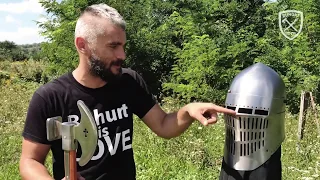 Buhurt Tech TV - Hardcore crush test of medieval combat sport helmet