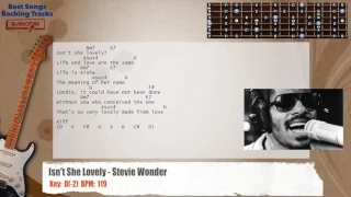 🎸 Isn't She Lovely - Stevie Wonder Guitar Backing Track with chords and lyrics
