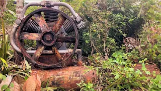 Master Mechanic Restores Long Neglected High Power Air Compressor // Fully Restored