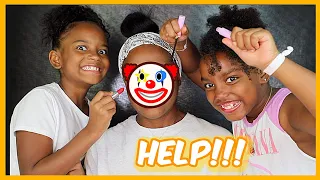 MY DAUGHTER & HER SISTER DO MY MAKEUP | ELLARIE