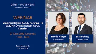 Webinar: Reklam Kurulu Kararları – II: 2020’nin Önemli Reklam Kurulu Kararları