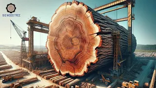 Cómo una gigantesca fábrica de madera opera a plena capacidad una máquina cortadora de árboles milen