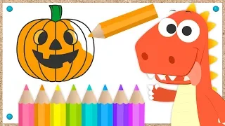Learn How to Color In Halloween Drawings Cake with Eddie | EDDIE: The messy Dinosaur Colors