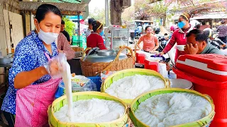 Cambodia Rice Noodle, Noodle Soup, Fried Noodles, Yellow Pancake, Spring Roll - Best Street Food