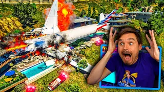 In GTA 5.. HUGE airplane CRASHES into Franklin's house! IS HE DEAD? (OMG!)