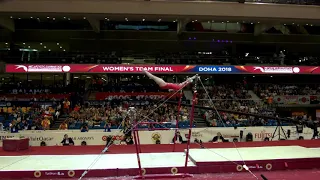 Morgan Hurd (USA) Uneven Bars Team Finals 2018 Doha World Championships