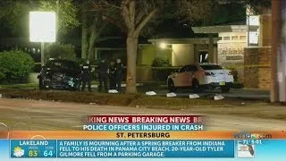 2 police officers injured in crash with stolen car in St. Pete