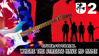 U2 - Where The Streets Have No Name (Guitar Cover + Tutorial) Free Backing Track Line 6 Helix Edge