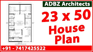 23 x 50 House Plan | 2BHK Set | House Design | ADBZ Architects