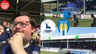 PYRO THROWN ON PITCH! ELECTRIC AWAY FANS! HARTLEPOOL UNITED VS COLCHESTER UNITED MATCHDAY VLOG