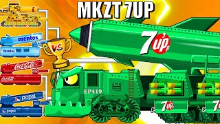 BRAND WAR : 7 UP Tank VS Coca-Cola - Pepsi - Mentos Tank | Arena Tank Cartoon