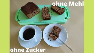 Mandel- Bananenkuchen ohne Mehl, ohne Zucker, ohne Butter, trotzdem lecker- auch glutenfrei möglich