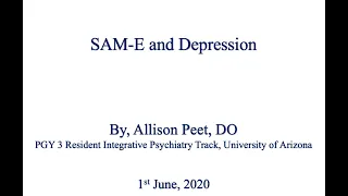 SAM-E and Depression