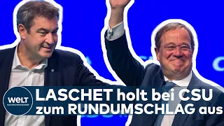 BUNDESTAGSWAHL 2021: Volle Attacke! Armin Laschet holt bei CSU-Parteitag zum Rundumschlag aus