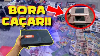 Caçada #41 Muitos Itens RAROS na FEIRA DO ROLO Nintendo Ds Lite Lindão PS2 e Fitas de SNES