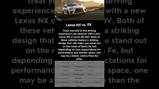 Lexus NX vs. Lexus RX Comparison | Lexus of Albuquerque #shorts