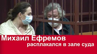 Михаил Ефремов расплакался в зале суда.Актера,виновника ДТП, отправили под домашний арест.