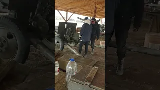 Стальной десант Лен.обл.Выстрел из пушки холостыми.апр 2023г.Steel Landing base Leningrad region